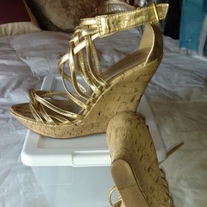 Charlotte Russe Gold Platform Sandals